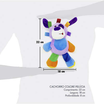 Brinquedo Petwi Cachorro de Pelúcia Colore - Colorido