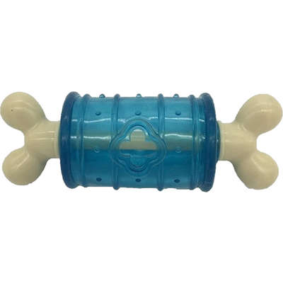 Brinquedo Osso Petwi de Nylon com Porta Petisco de Silicine Funny Azul - Azul