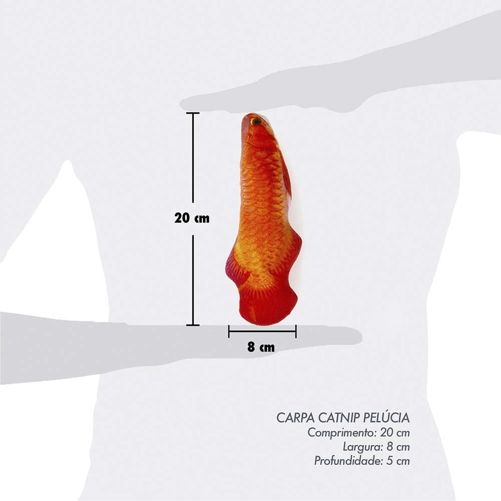 Brinquedo Petwi Pelúcia Peixe Carpa para Gatos - Tam. Único
