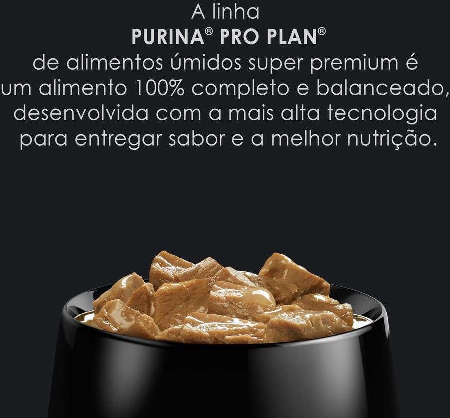 Ração Úmida Nestlé Purina Pro Plan Carne ao Molho Cães Adultos - 100 g