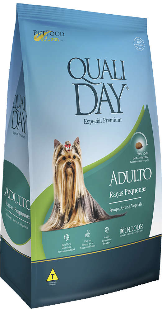 Ração Qualiday Especial Premium Adulto Raças Pequenas Frango, Arroz e Vegetais - 10,1Kg