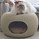 Cama Curver Puff Cozy Pet com Almofada Knit Curver Sandy - Areia