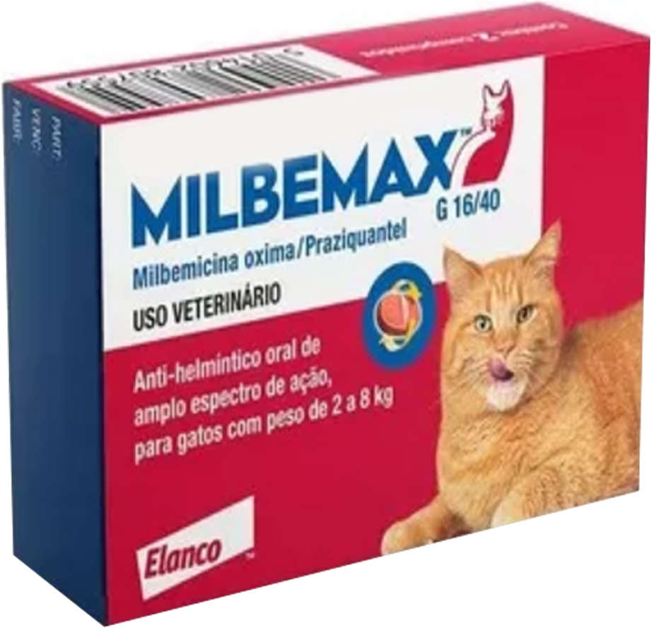 Vermifugo Elanco Milbemax FC para Gatos de 2Kg a 8Kg - 2 Comprimidos
