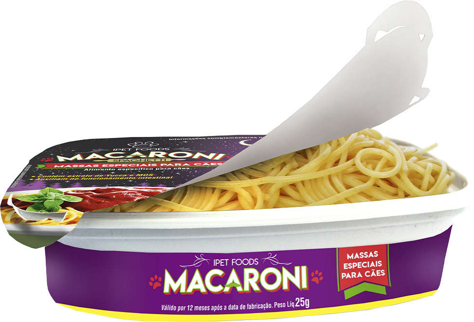 Massas Ipet para Cães Adultos Sabor Carne Macaroni Spaghetti - 25g