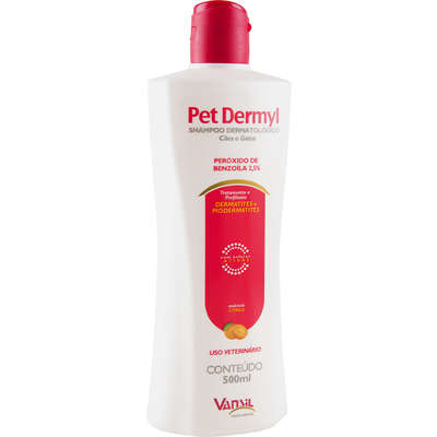 Shampoo Dermatológico Vansil Pet Dermyl para Cães e Gatos - 500 mL