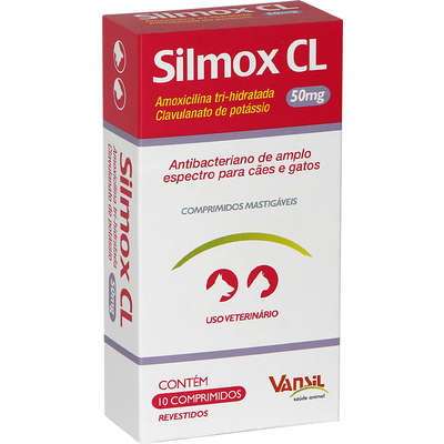 Antibacteriano Vansil Silmox CL para Cães e Gatos - 50 mg