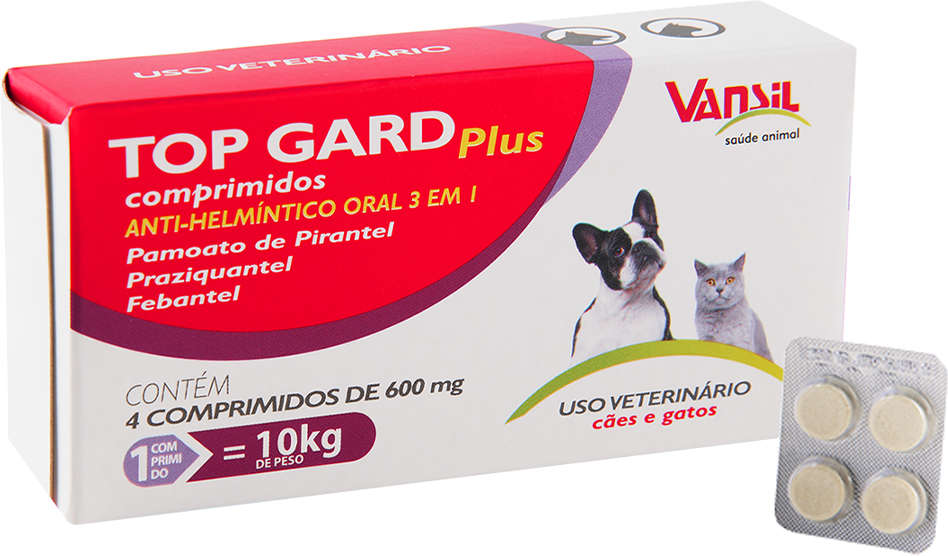 Anti-Helmíntico Vansil Top Gard Plus 600 mg - 4 Comprimidos