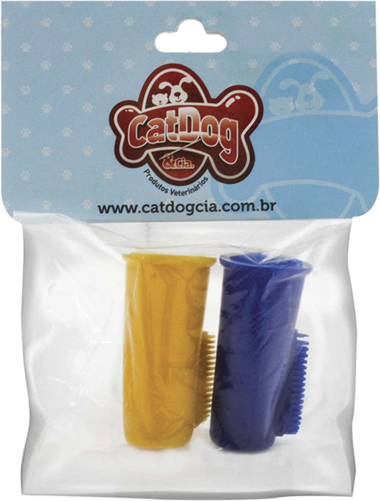 Escovas Dentais Dedeira CatDog & Cia Solapa para Cães e Gatos - 2 Unidades