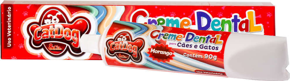 Creme Dental CatDog & Cia Caixinha Morango - 90 g