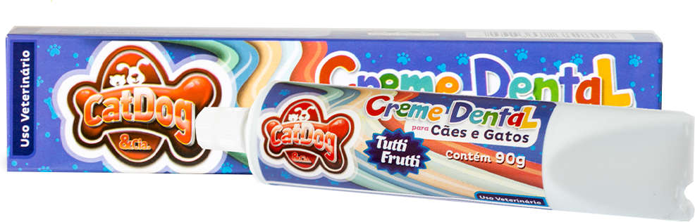 Creme Dental CatDog & Cia Caixinha Tutti-Frutti - 90 g