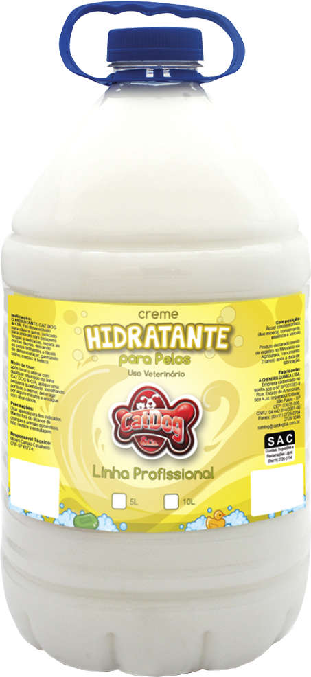 Creme Hidratante para Pelos CatDog & Cia Linha Profissinal - 5 Litros