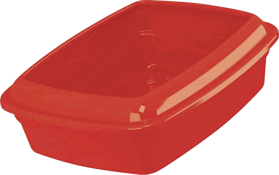 Bandeja Higiênica Alta com Borda Pet Injet Cat Plus Vermelha - Tam. G