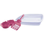 Kit Gato Luxo 3X1 Pet Injet Branco e Rosa - Tam. Único
