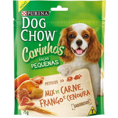 Petisco Nestlé Purina Dog Chow Carinhos Mix de Carne, Frango e Cenoura para Cães Adultos Raças Pequenas