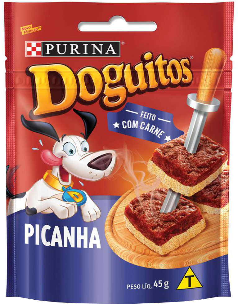 Kit Petisco Purina Doguitos para Cães Sabor Picanha 45g - 4 Unidades