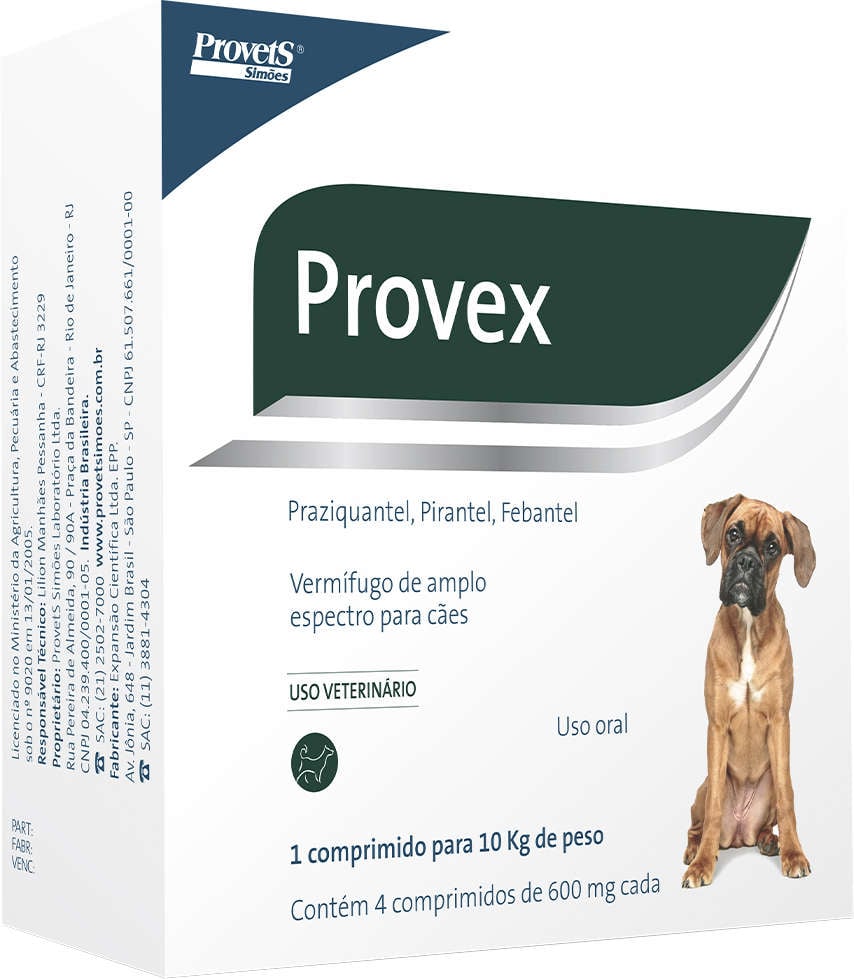 Vermífugo ProvetS Simões Provex para Cães - 4 Comprimidos