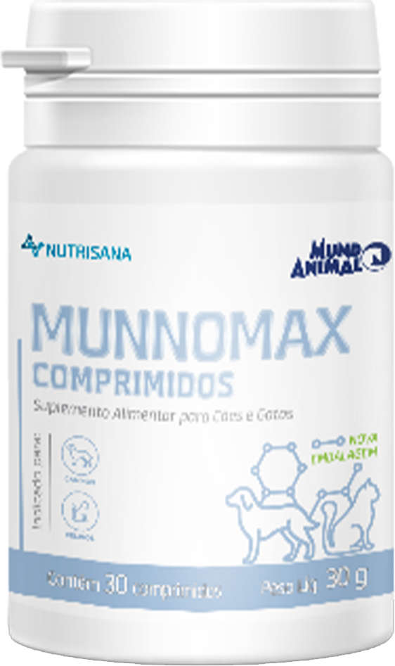 Suplemento Alimentar Mundo Animal Nutrisana Munnomax para Cães e Gatos - 30 Comprimidos