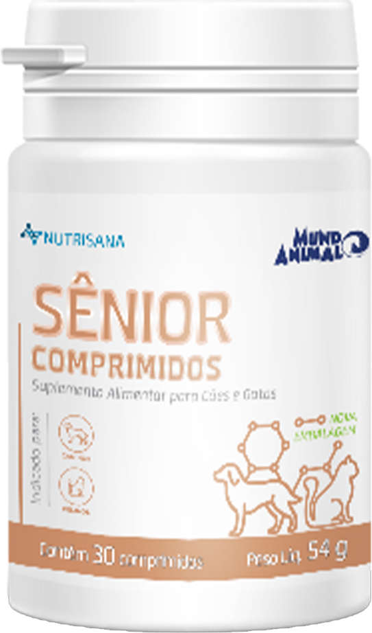 Suplemento Alimentar Mundo Animal Nutrisana Sênior Comprimidos para Cães e Gatos - 30 Comprimidos