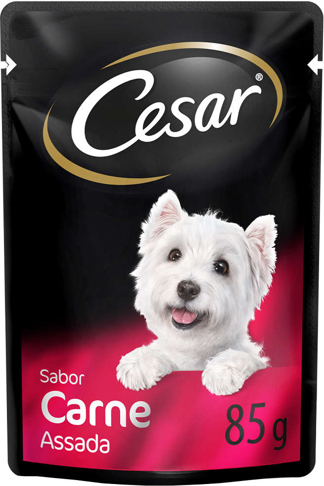 Ração Úmida Cesar Sachê Cortes Selecionados Sabor Carne Assada ao Molho para Cães Adultos - 85 g