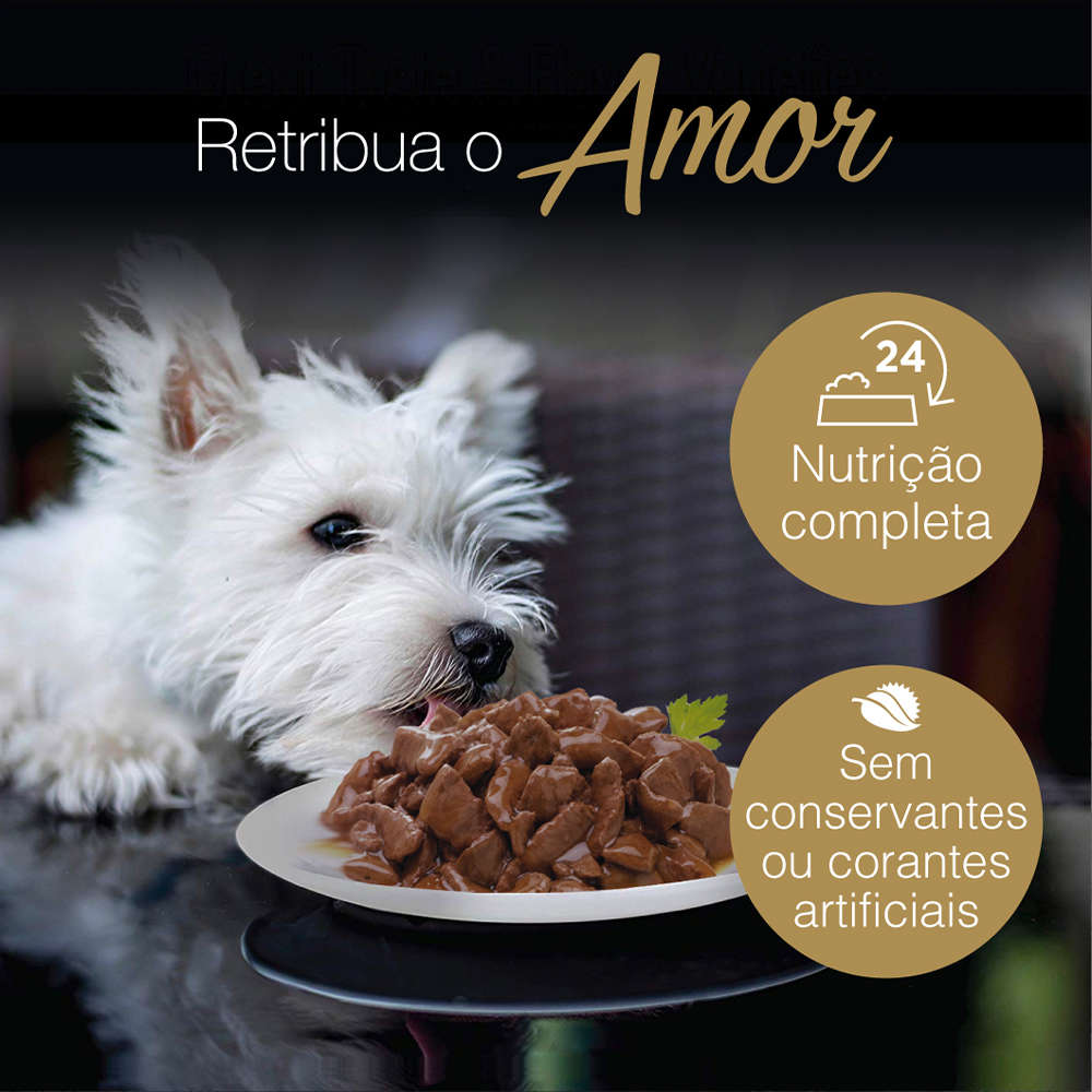 Ração Úmida Cesar Sachê Cortes Selecionados Sabor Carne Assada ao Molho para Cães Adultos - 85 g