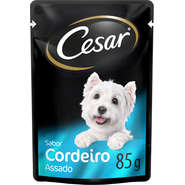 Ração Úmida Cesar Sachê Cortes Selecionados Sabor Cordeiro Assado ao Molho para Cães Adultos - 85 g