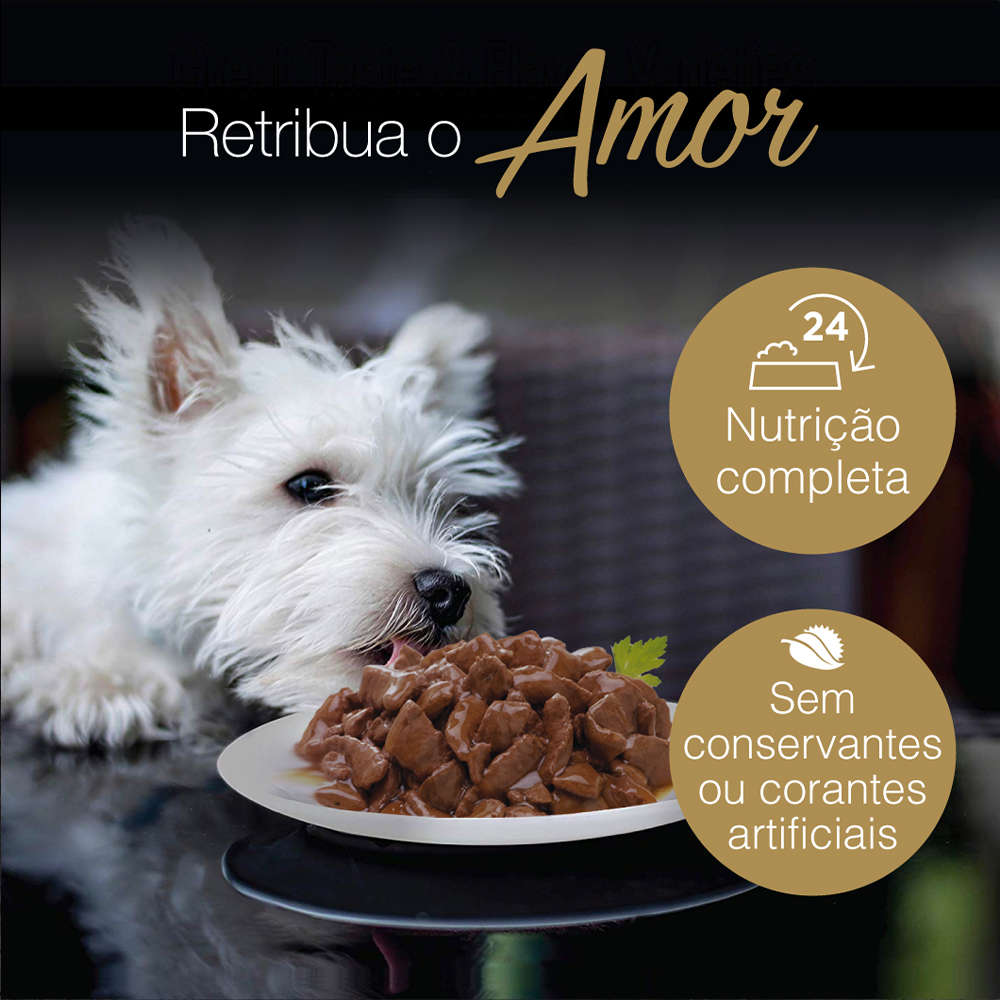Ração Úmida Cesar Sachê Cortes Selecionados Sabor Cordeiro Assado ao Molho para Cães Adultos - 85 g
