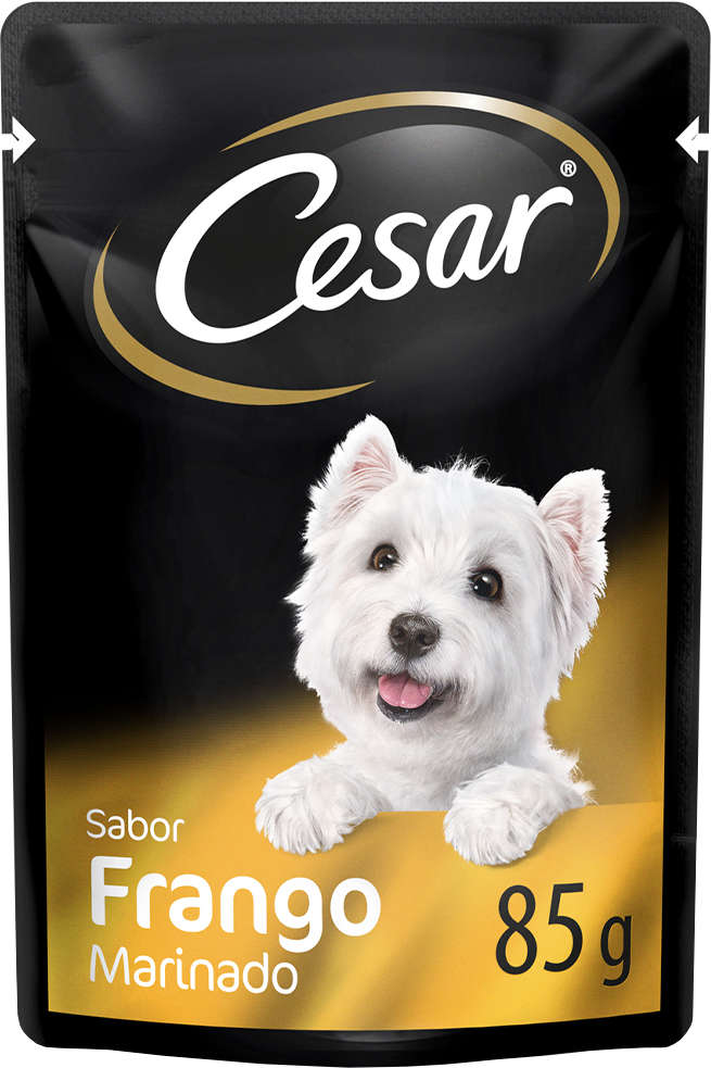 Ração Úmida Cesar Sachê Cortes Selecionados Sabor Frango Marinado ao Molho para Cães Adultos - 85 g