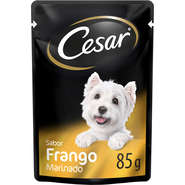 Ração Úmida Cesar Sachê Cortes Selecionados Sabor Frango Marinado ao Molho para Cães Adultos - 85 g