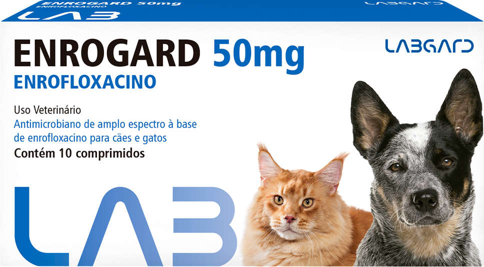 Antimicrobiano Labgard Enrogard 50 mg para Cães e Gatos até 20Kg - 10 Comprimidos
