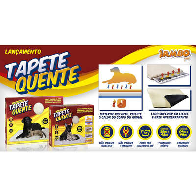 Tapete Térmico Jambo Pet Tapete Quente para Cães e Gatos