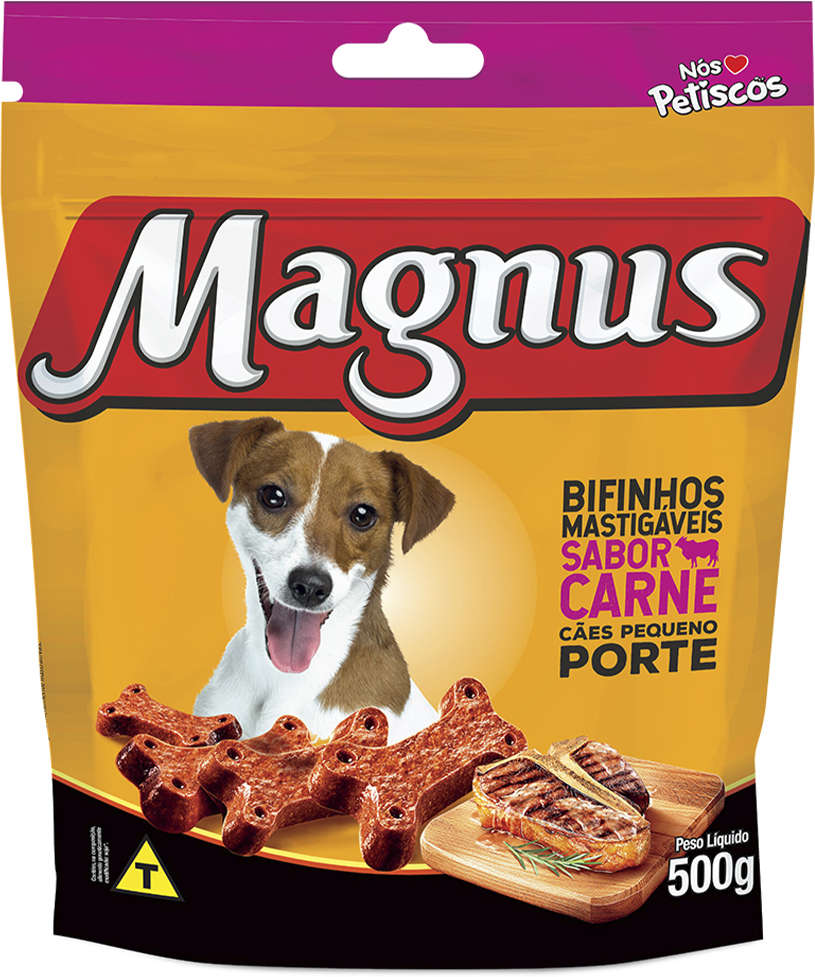 Bifinho Magnus para Cães Adultos Porte Mini e Pequeno Sabor Carne - 500g