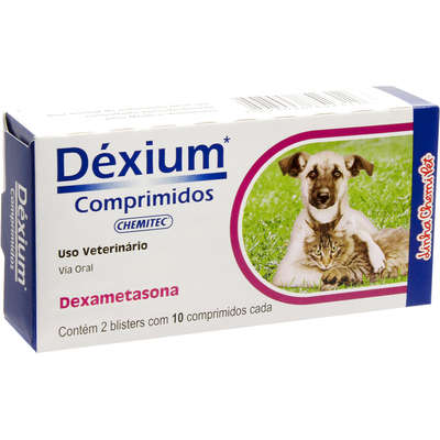 Anti-Inflamatório Chemitec Déxium Dexametasona Comprimidos para Cães e ...