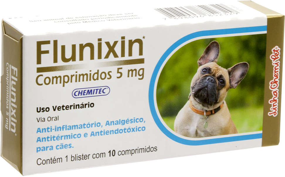 Anti-Inflamatório Chemitec Flunixin 5 mg Comprimidos para Cães - 10 Comprimidos