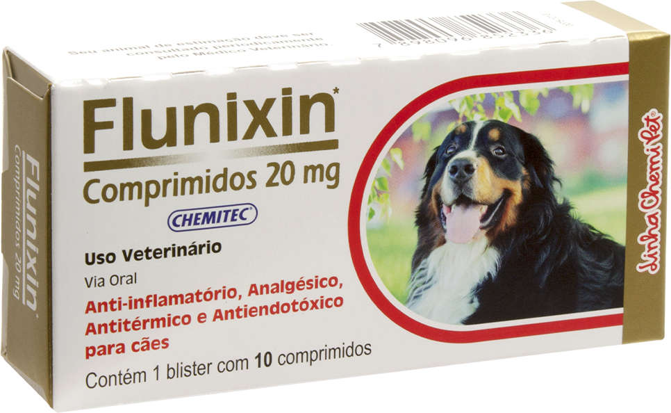 Anti-Inflamatório Chemitec Flunixin 20 mg Comprimidos para Cães - 10 Comprimidos