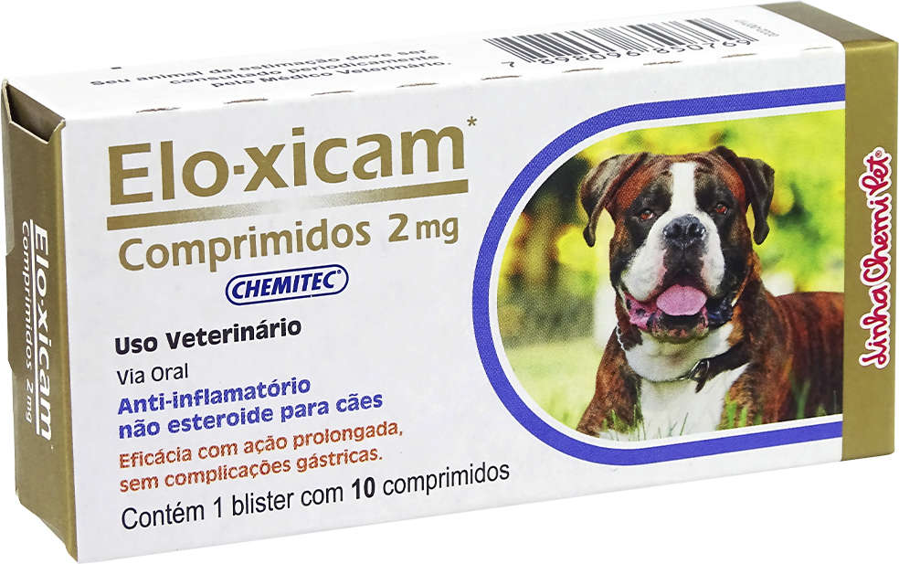 Anti-Inflamatório Chemitec Elo-xicam 2 mg Comprimidos para Cães - 10 Comprimidos