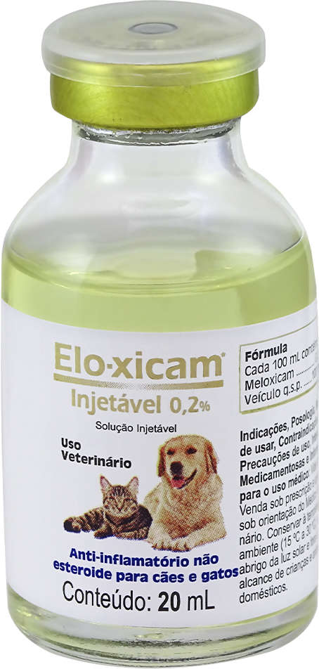 Anti-Inflamatório Chemitec Elo-xicam Injetável 0,2 % para Cães e Gatos - 20 mL