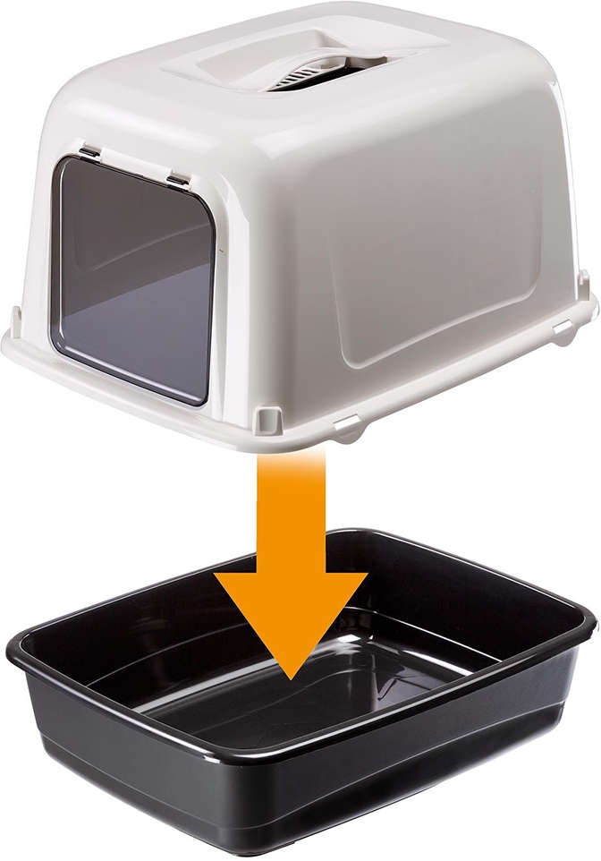 Sanitário Ferplast Clear Cat 10 Preto para Gatos - Preto