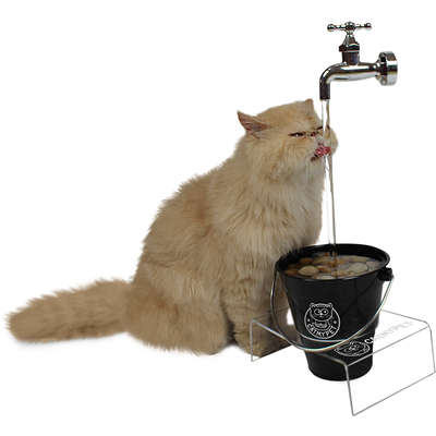 Bebedouro Fonte CatMyPet Torneira MagiCat Black com Suporte