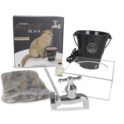 Bebedouro Fonte CatMyPet Torneira MagiCat Black com Suporte