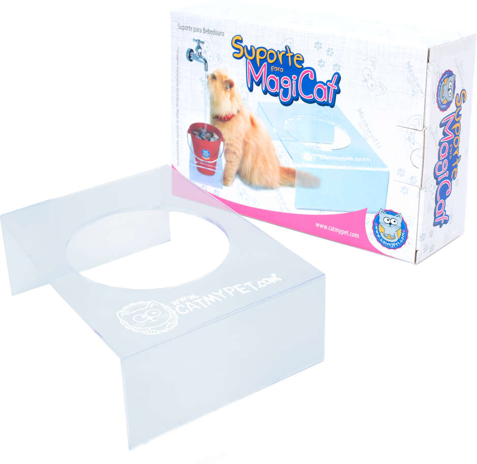 Suporte para Bebedouro Fonte CatMyPet Torneira MagiCat - Transparente