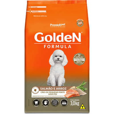 Ração Premier Golden Formula Mini Bits Salmão e Arroz para Cães Adultos de Raças Pequenas - 3 Kg