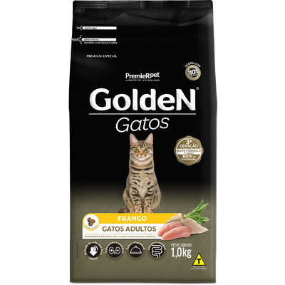 Ração Golden Gatos Adultos Frango - 1 Kg