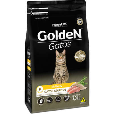 Ração Golden Gatos Adultos Frango - 3 Kg