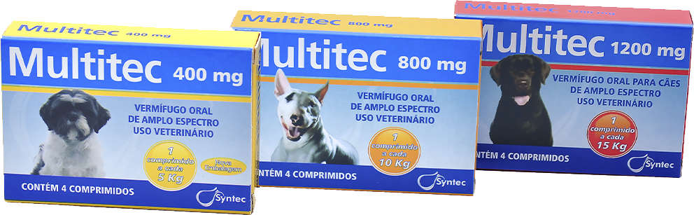 Vermífugo Syntec Multitec 800 mg para Cães até 10Kg - 4 Comprimidos