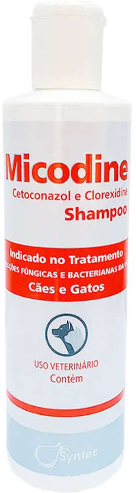 Micodine Shampoo Syntec Cetoconazol e Clorexidine Cães e Gatos - 225 mL