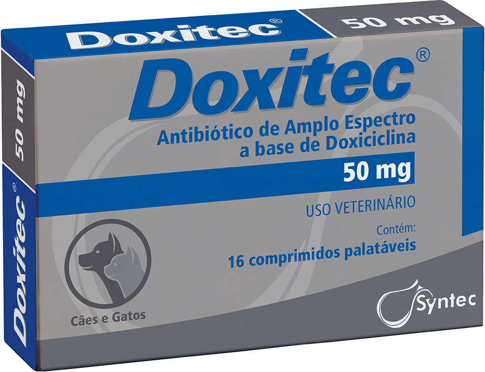 Antibiótico Doxitec Syntec 16 comprimidos - 50 mg