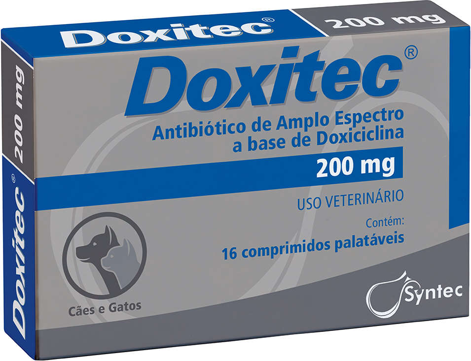 Antibiótico Doxitec Syntec 16 comprimidos - 200 mg