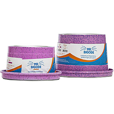 Comedouro Ergonômico NF Pet Mr. Bigode Antiformigas Rosa para Gatos