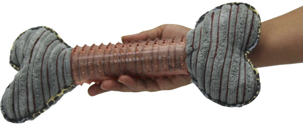 Brinquedo Chalesco Pelúcia Rubber Bone Plus para Cães - Tam. Único