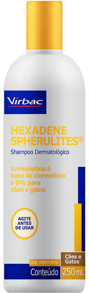 Shampoo Dermatológico Hexadene Spherulites para Cães e Gatos - 250 mL
